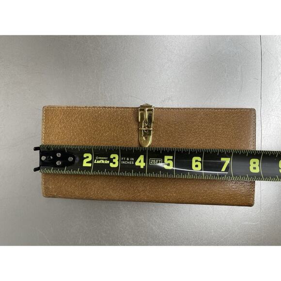 GUCCI Vintage Leather Long Wallet Golden Brown Gold Hardware Classic - Picture 10 of 11